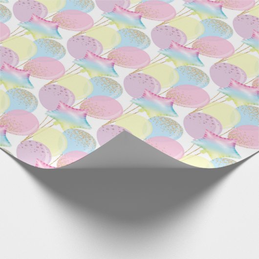 Unicorn Birthday Pattern Cadeaupapier (Hoek)