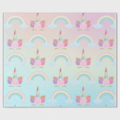 Unicorn Birthday Pattern Cadeaupapier (Vlak)