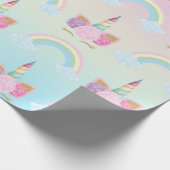Unicorn Birthday Pattern Cadeaupapier (Hoek)