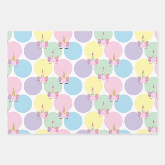 Unicorn Birthday Pattern Inpakpapier Vel (Voorkant 2)