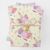 Unicorn Birthday Pattern Inpakpapier Vel (In situ)