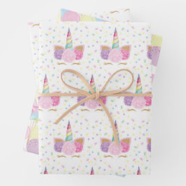 Unicorn Birthday Pattern Inpakpapier Vel