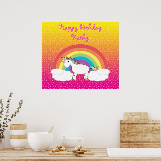 Unicorn Birthday poster (Keuken)