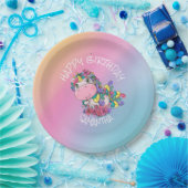 Unicorn Birthday Rainbow Papieren Bordje (Feest)