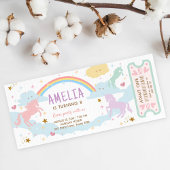 Unicorn Birthday Rainbow Pastel Magical Ticket Kaart