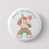 Unicorn Birthday Ronde Button 5,7 Cm (Voorkant)