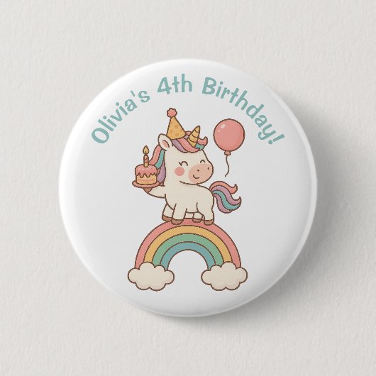 Unicorn Birthday Ronde Button 5,7 Cm (Voorkant)