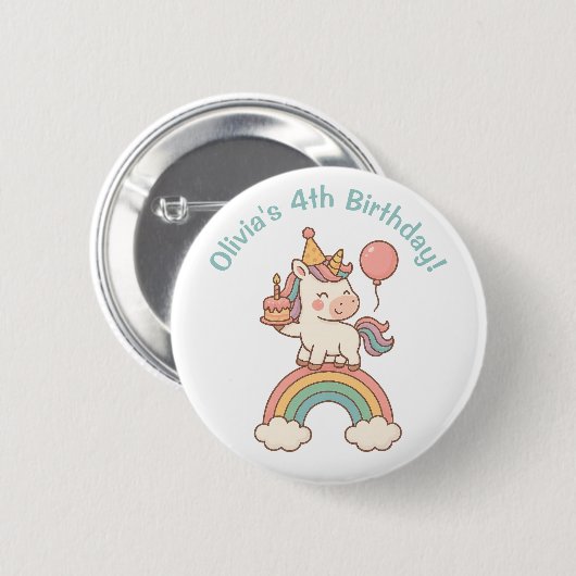 Unicorn Birthday Ronde Button 5,7 Cm (Voorkant /achterkant)