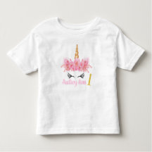 Unicorn Birthday shirt roze