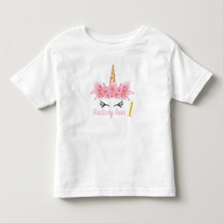 Unicorn Birthday shirt roze