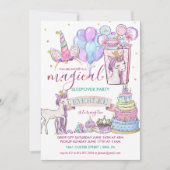 Unicorn Birthday Slumber Party Kaart (Voorkant)