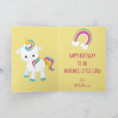 Unicorn Birthday Theme 6 jaar oud Kaart (Binnen)