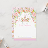 Unicorn Birthday Time Capsule Note Card Guestbook Kaart (Voorkant / Achterkant in situ)