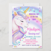 Unicorn Birthday Uitnodiging (Voorkant)