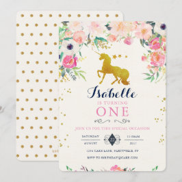 Unicorn Birthday Uitnodiging