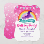 Unicorn Birthday Uitnodiging (Voorkant / Achterkant)