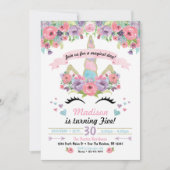 Unicorn Birthday Uitnodiging (Voorkant)
