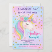 Unicorn Birthday Uitnodiging (Voorkant)