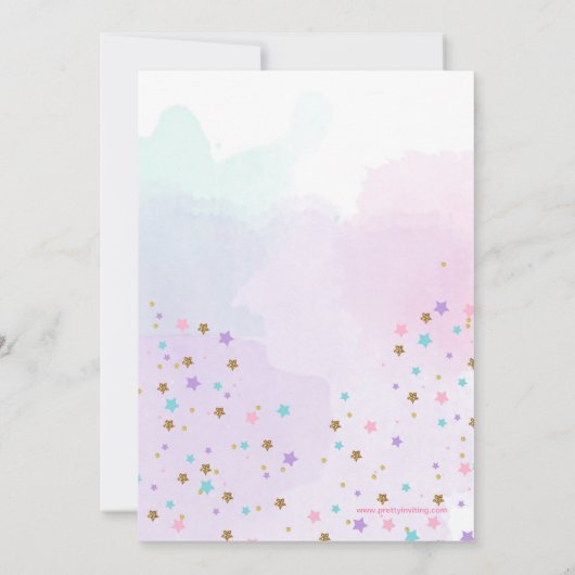 Unicorn Birthday Uitnodiging (Achterkant)