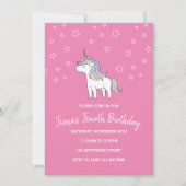 Unicorn Birthday Uitnodiging (Voorkant)