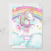 Unicorn Birthday Uitnodiging (Voorkant)