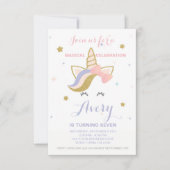 Unicorn Birthday Uitnodiging (Voorkant)