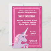 Unicorn Birthday Uitnodiging (Voorkant)