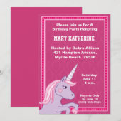 Unicorn Birthday Uitnodiging (Voorkant / Achterkant)