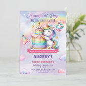 Unicorn Birthday Uitnodiging (Staand voorkant)