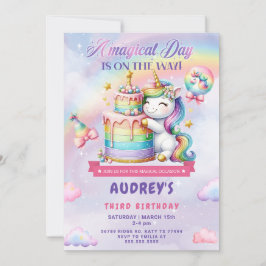 Unicorn Birthday Uitnodiging