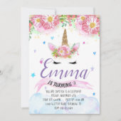 Unicorn Birthday Uitnodiging (Voorkant)