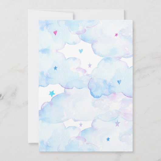 Unicorn Birthday Uitnodiging (Achterkant)