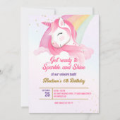 Unicorn Birthday Uitnodiging (Voorkant)