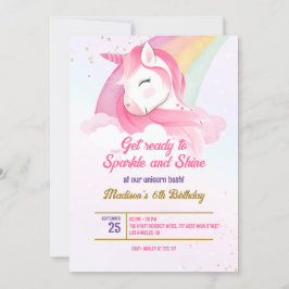 Unicorn Birthday Uitnodiging