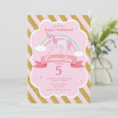 Unicorn Birthday Uitnodiging (Staand voorkant)