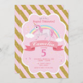 Unicorn Birthday Uitnodiging (Voorkant / Achterkant)