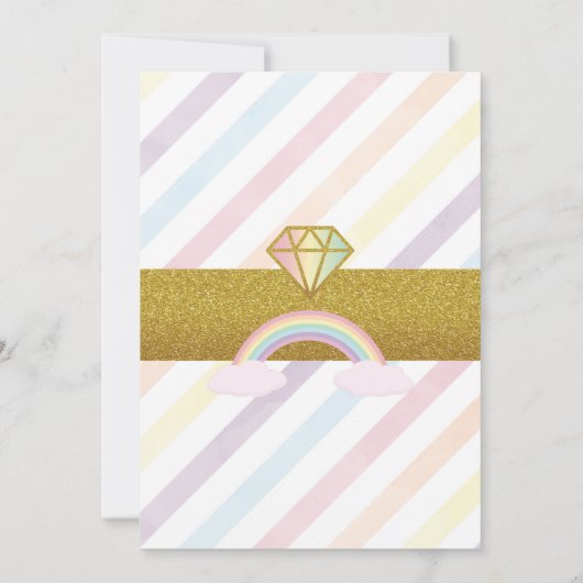 Unicorn Birthday Uitnodiging (Achterkant)