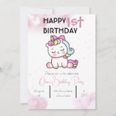 Unicorn Birthday Uitnodiging (Voorkant)