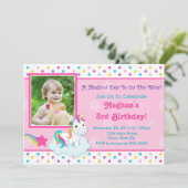 Unicorn Birthday Uitnodiging 5x7 Fotokaart (Staand voorkant)