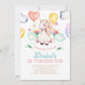 Unicorn Birthday Uitnodiging | Magische regenboog (Voorkant)