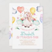 Unicorn Birthday Uitnodiging | Magische regenboog (Voorkant / Achterkant)