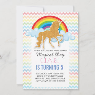 Unicorn Birthday-uitnodiging Magische regenboog Kaart