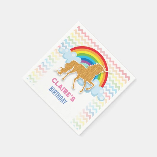 Unicorn Birthday-uitnodiging Magische regenboog Servet (Hoek)