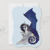 Unicorn Birthday Uitnodiging Paars Blue Dragon (Achterkant)