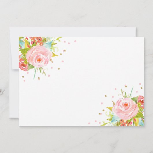 Unicorn Birthday Uitnodiging Roze Gold Unicorn (Achterkant)