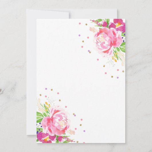 Unicorn Birthday Uitnodiging Roze Gold Unicorn (Achterkant)