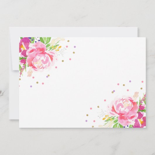 Unicorn Birthday Uitnodiging Roze Gold Unicorn (Achterkant)