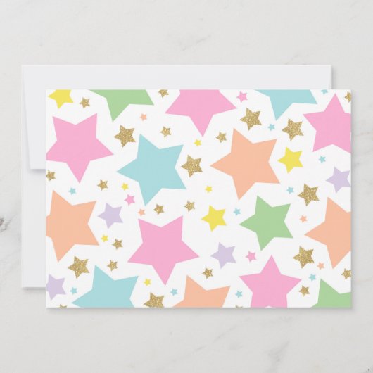 Unicorn Birthday Uitnodiging Roze Gold Unicorn (Achterkant)