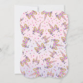 Unicorn Birthday Uitnodiging Roze Gold Unicorn (Achterkant)