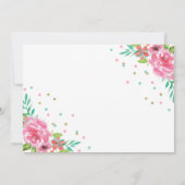 Unicorn Birthday Uitnodiging Roze Gold Unicorn (Achterkant)